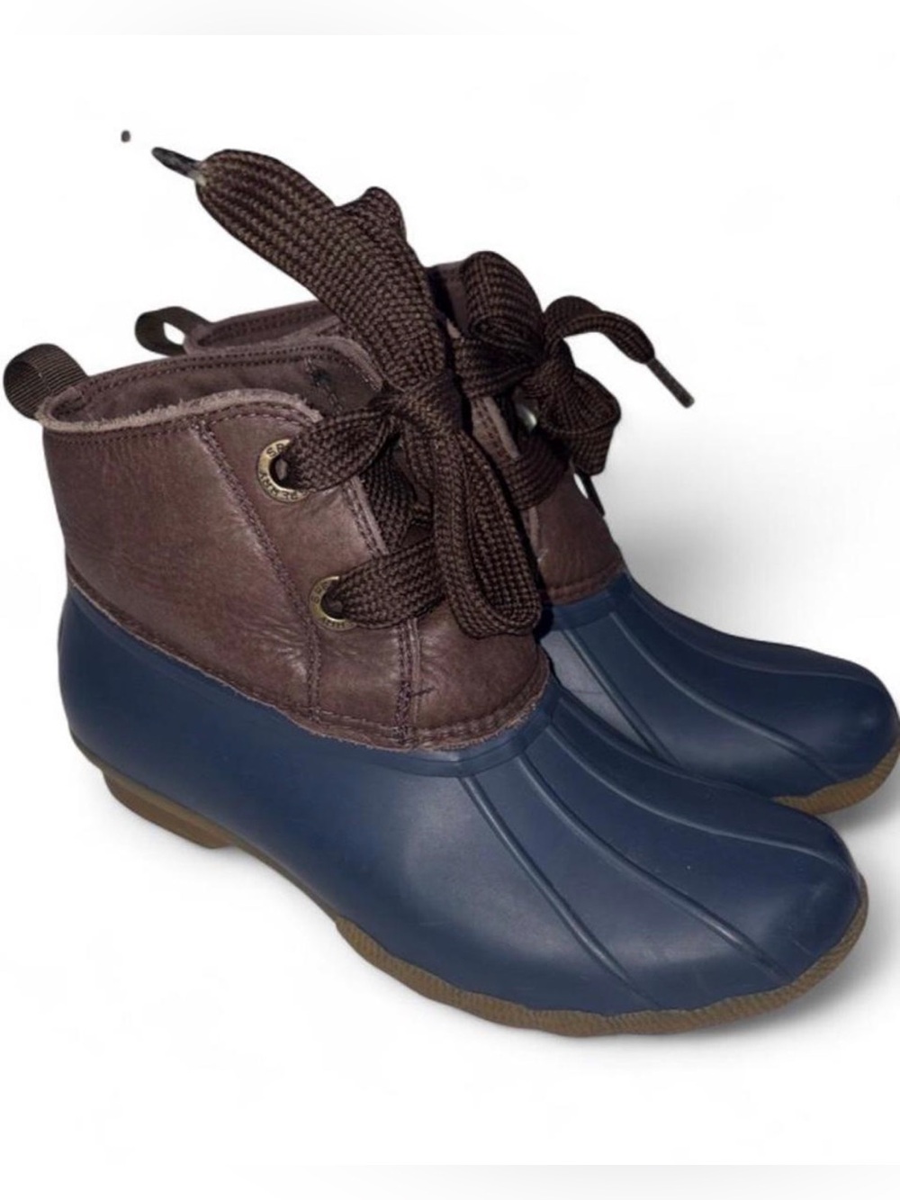 Sperry women’s Waterproof Duck Boots - Navy and Brown size 7